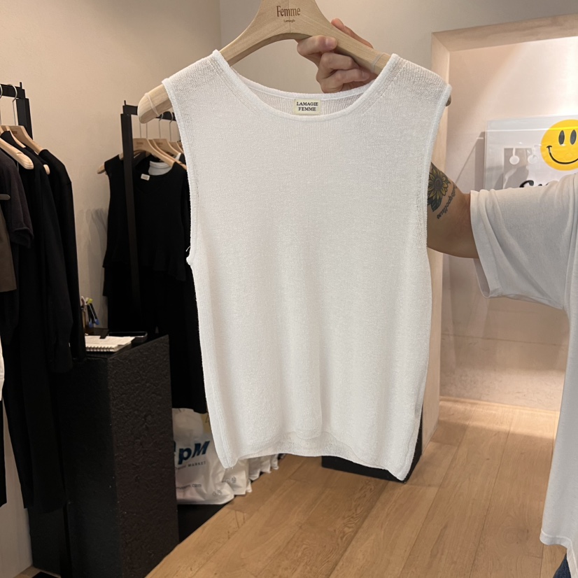 LA MAGIE FEMME韓國㊣直郵東大門代購女裝新品休閑吊帶背心亞麻Lamagie Femme吊帶/背心圖色2