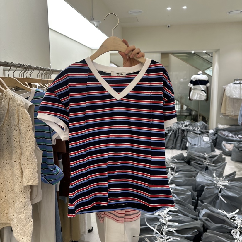 TOMGIRL韓國直郵㊣女裝新品熱賣推薦25春夏休閑時尚人氣T恤TOMGIRLT恤圖色2