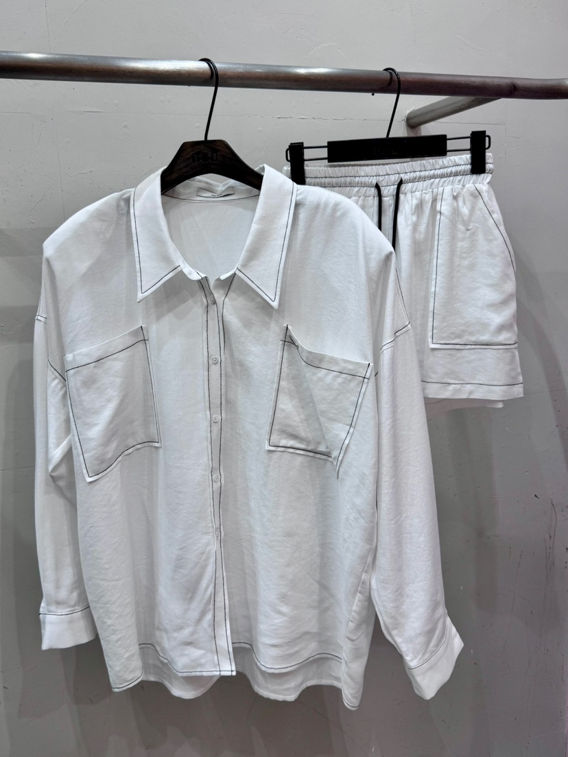 NOB韓國直郵㊣東大門實拍女裝新品推薦25春夏套裝兩件套亞麻AMOEBA套裝圖色1