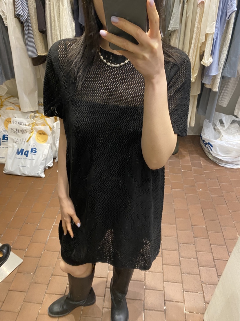 SILVER韓國代購女裝新款時尚人氣休閑推薦25春夏連衣裙鉤針編織SILVER連衣裙