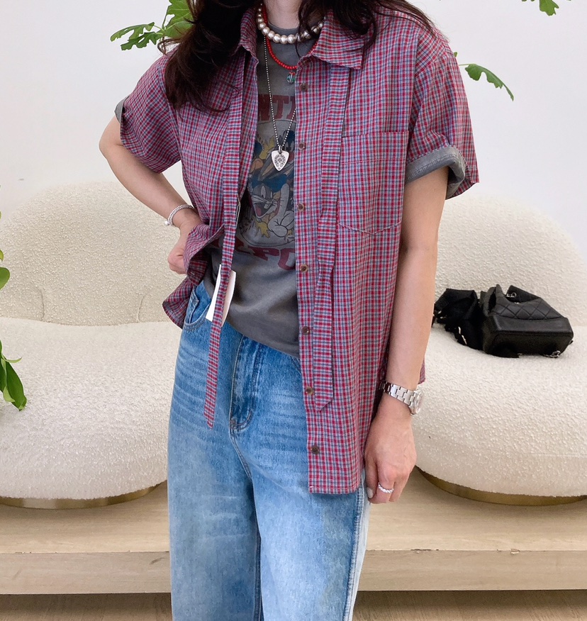 HANNA-A東大門實拍女士新款時尚休閑真品職業25春夏襯衫蕾絲衫HANNA襯衫/蕾絲衫