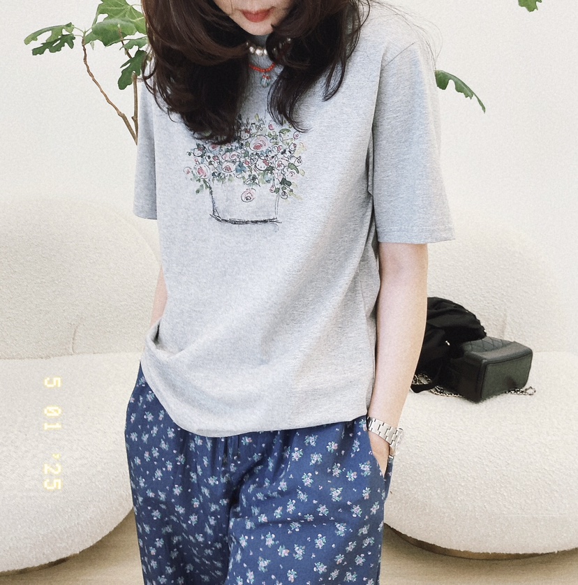 HANNA-A東大門代購女裝新款時尚推薦25春夏職業休閑真品T恤HANNAT恤