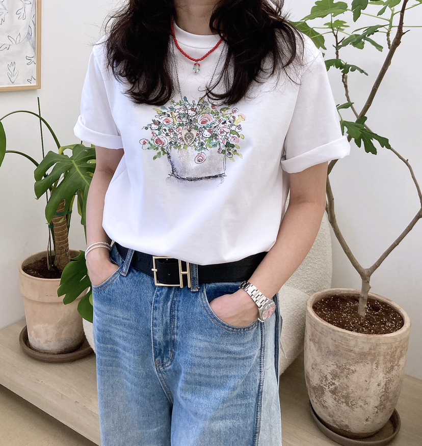 HANNA-A東大門代購女裝新款時尚推薦25春夏職業休閑真品T恤HANNAT恤