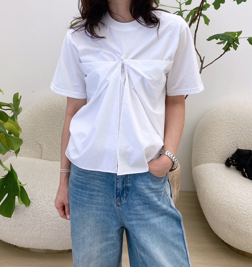 HANNA-A東大門代購女裝新款時尚25春夏推薦休閑人氣熱賣T恤HANNAT恤圖色2