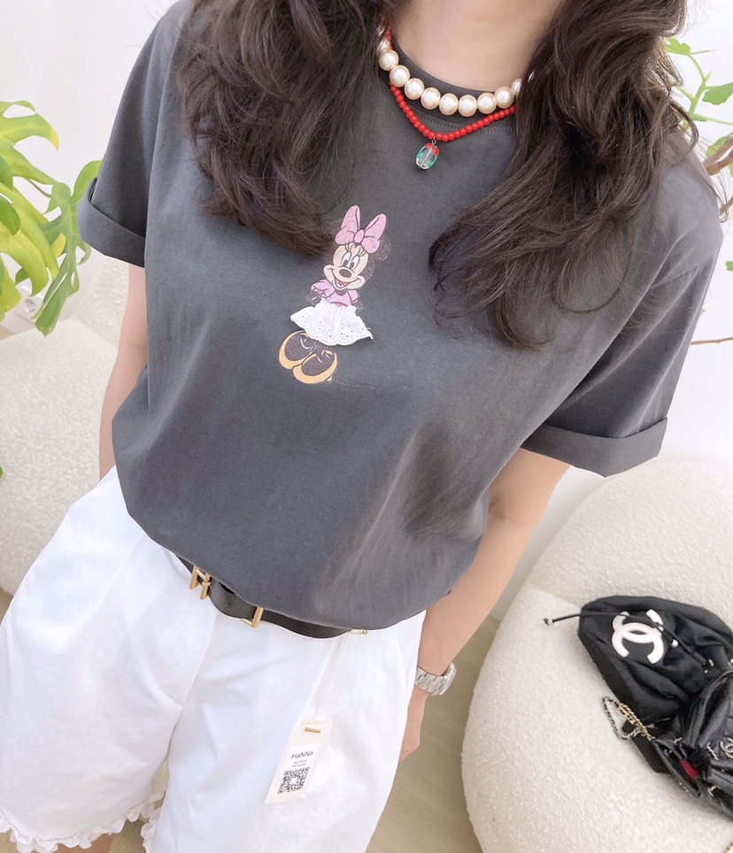 HANNA-A東大門代購女裝新款職業熱賣時尚休閑人氣真品T恤蕾絲HANNAT恤