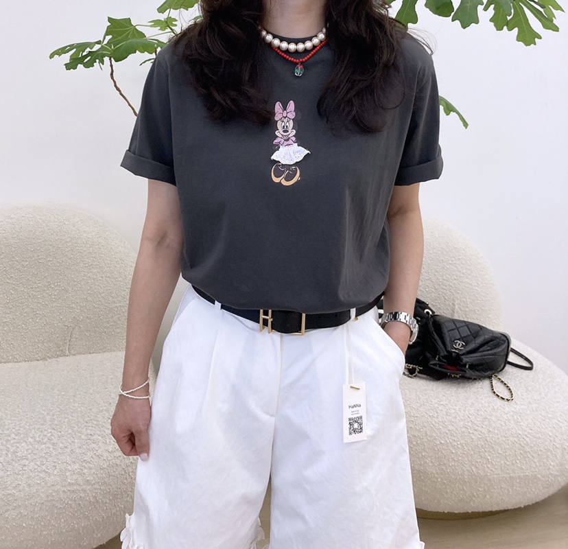 HANNA-A東大門代購女裝新款職業熱賣時尚休閑人氣真品T恤蕾絲HANNAT恤