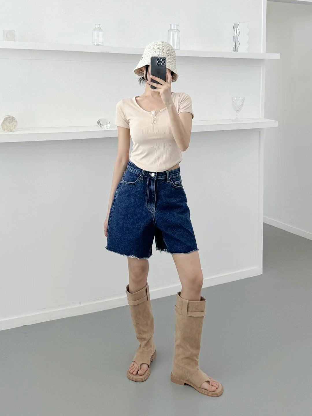 DOUBLEM韓國代購女裝新款真品時尚人氣職業推薦休閑熱賣牛仔褲DOUBLEM牛仔褲