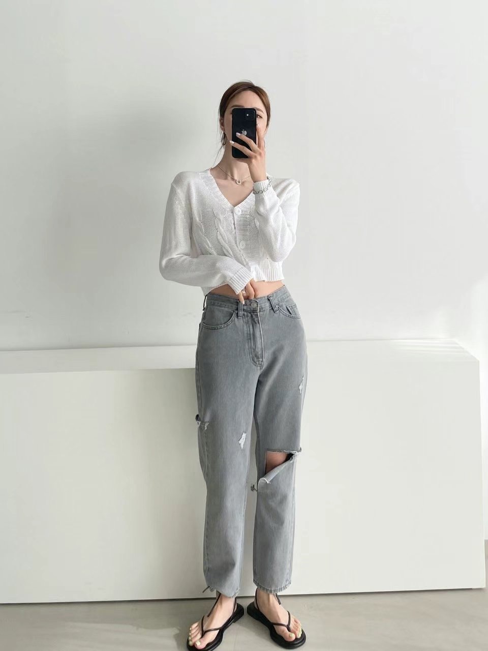 DOUBLEM韓國直郵女裝新款時尚25春夏真品職業休閑熱賣牛仔褲DOUBLEM牛仔褲