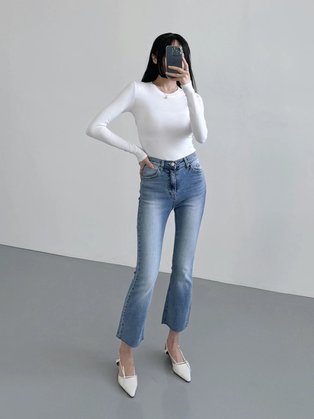 DOUBLEM東大門代購女士新款熱賣時尚休閑推薦25春夏職業牛仔褲DOUBLEM牛仔褲