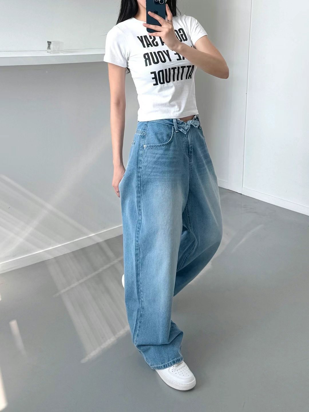 DOUBLEM東大門實拍女裝新品熱賣休閑真品25春夏人氣職業牛仔褲DOUBLEM牛仔褲