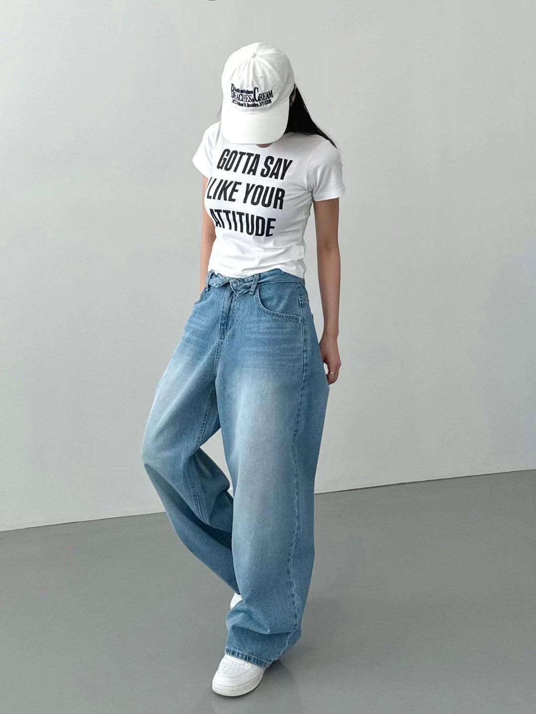 DOUBLEM東大門實拍女裝新品熱賣休閑真品25春夏人氣職業牛仔褲DOUBLEM牛仔褲