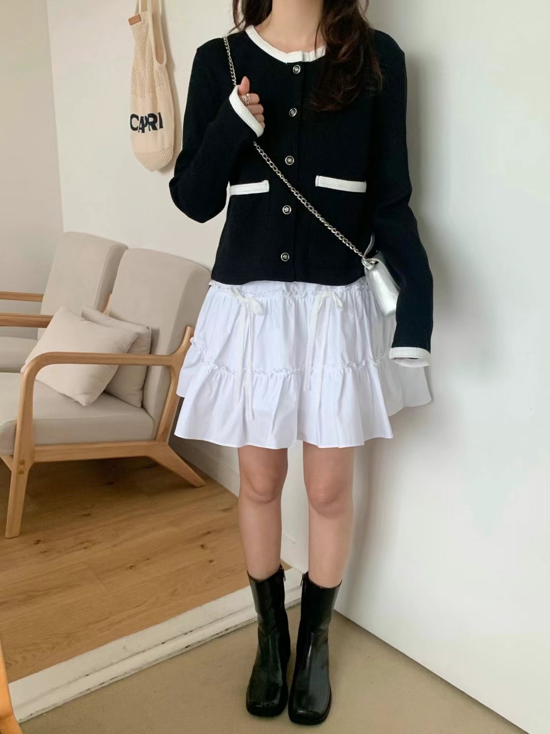 GROOMING東大門直郵女裝新款推薦人氣真品時尚短裙蝴蝶結蕾絲PARTY短裙