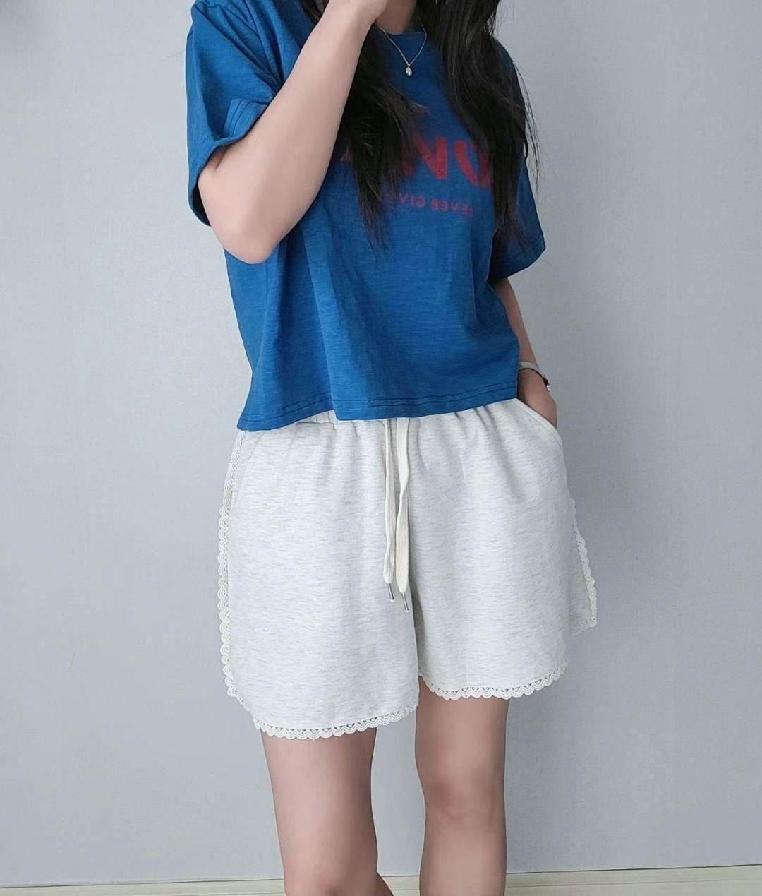SSEN-쎈-T東大門實拍女裝新款25春夏休閑人氣真品短褲蕾絲SSEN-쎈-T短褲