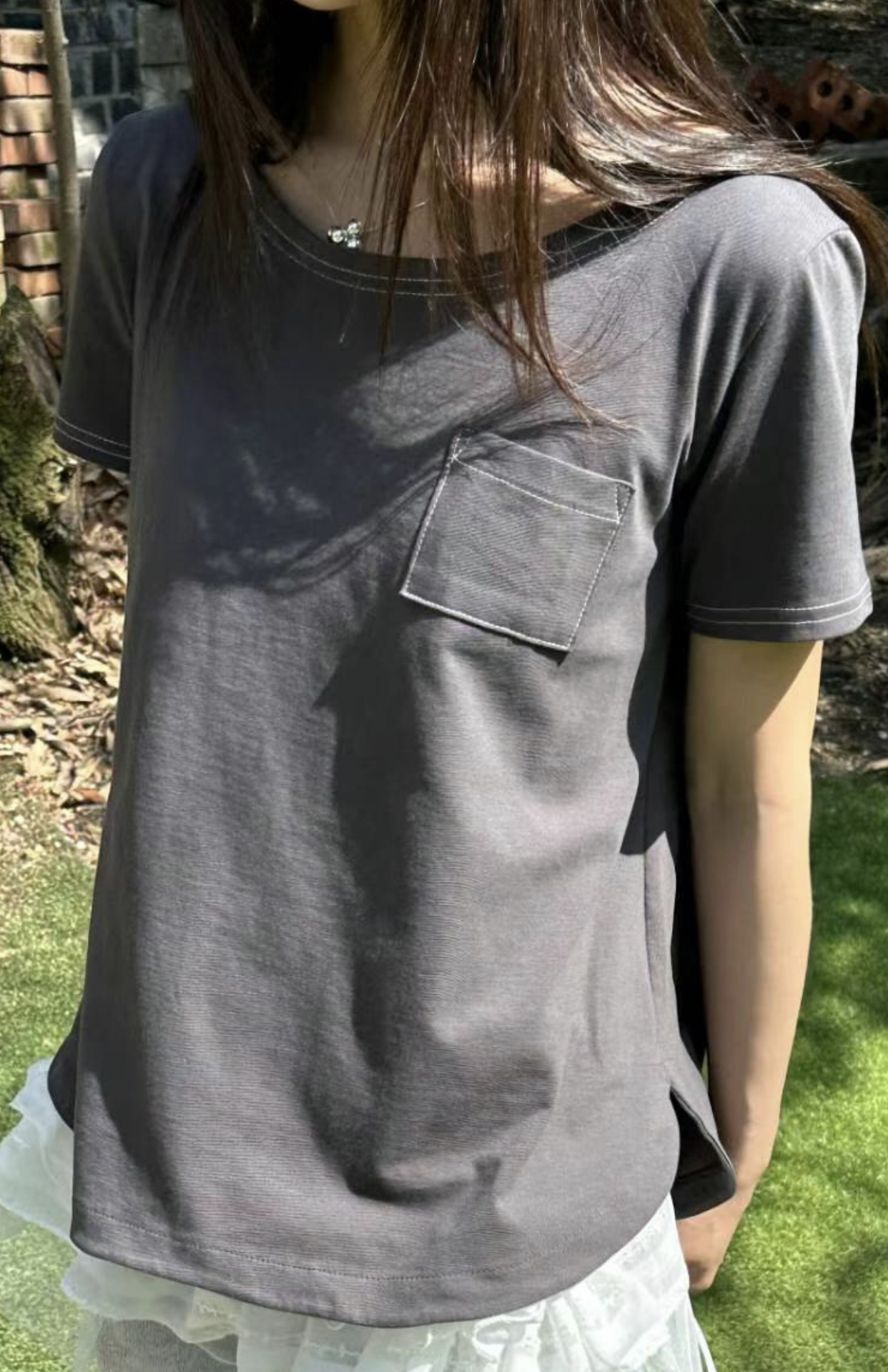 EXCUSE東大門實拍女裝新款25春夏人氣熱賣職業真品推薦時尚T恤EXCUSET恤圖色3