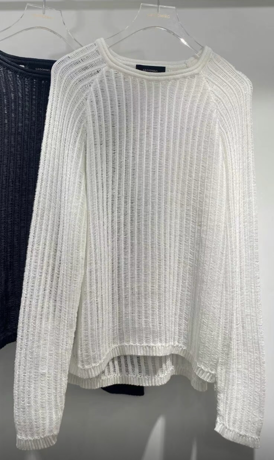 GROOMING韓國代購女士新品真品熱賣時尚25春夏襯衫蕾絲衫透視PARTY襯衫/蕾絲衫圖色2