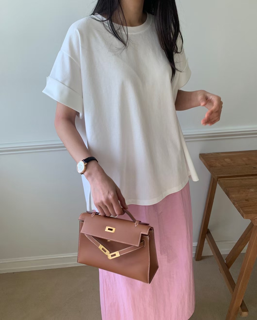 LUCKY ROOM東大門代購女裝新款職業時尚真品熱賣25春夏T恤棉質LUCKY ROOMT恤圖色2