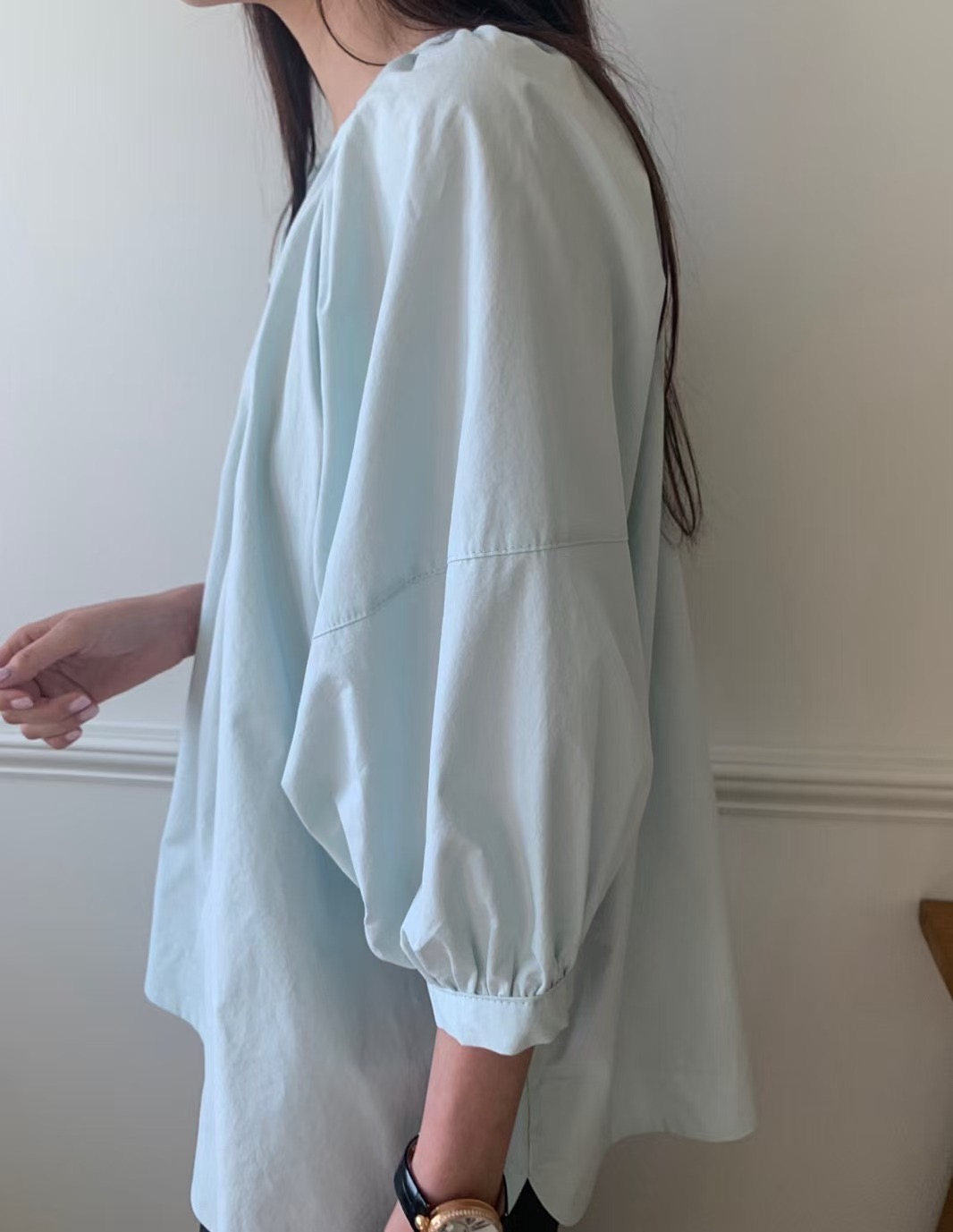 LUCKY ROOM韓國代購女士新款職業25春夏真品襯衫蕾絲衫褶皺LUCKY ROOM襯衫/蕾絲衫