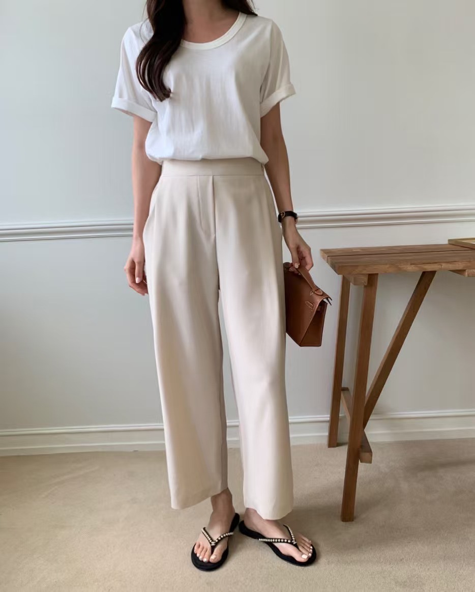 LUCKY ROOM韓國直郵女裝新款職業熱賣25春夏時尚休閑休閑褲LUCKY ROOM休閑褲