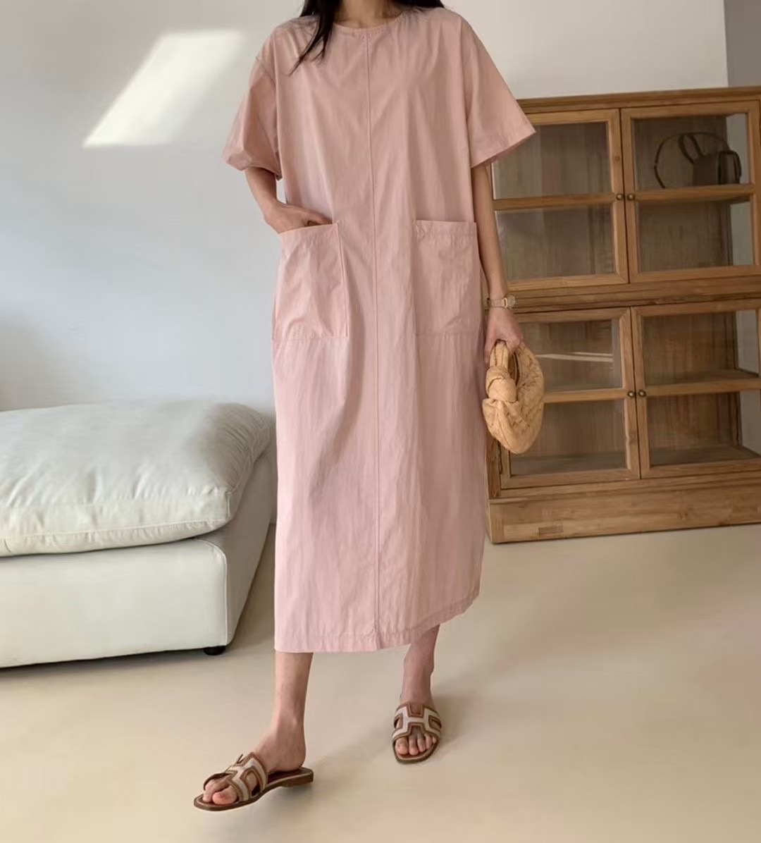 LUCKY ROOM韓國直郵女士新品真品人氣熱賣推薦25春夏連衣裙口袋LUCKY ROOM連衣裙圖色2
