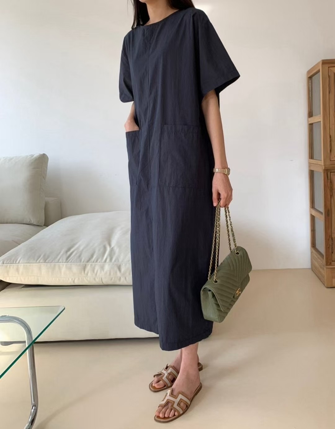 LUCKY ROOM韓國直郵女士新品真品人氣熱賣推薦25春夏連衣裙口袋LUCKY ROOM連衣裙圖色3