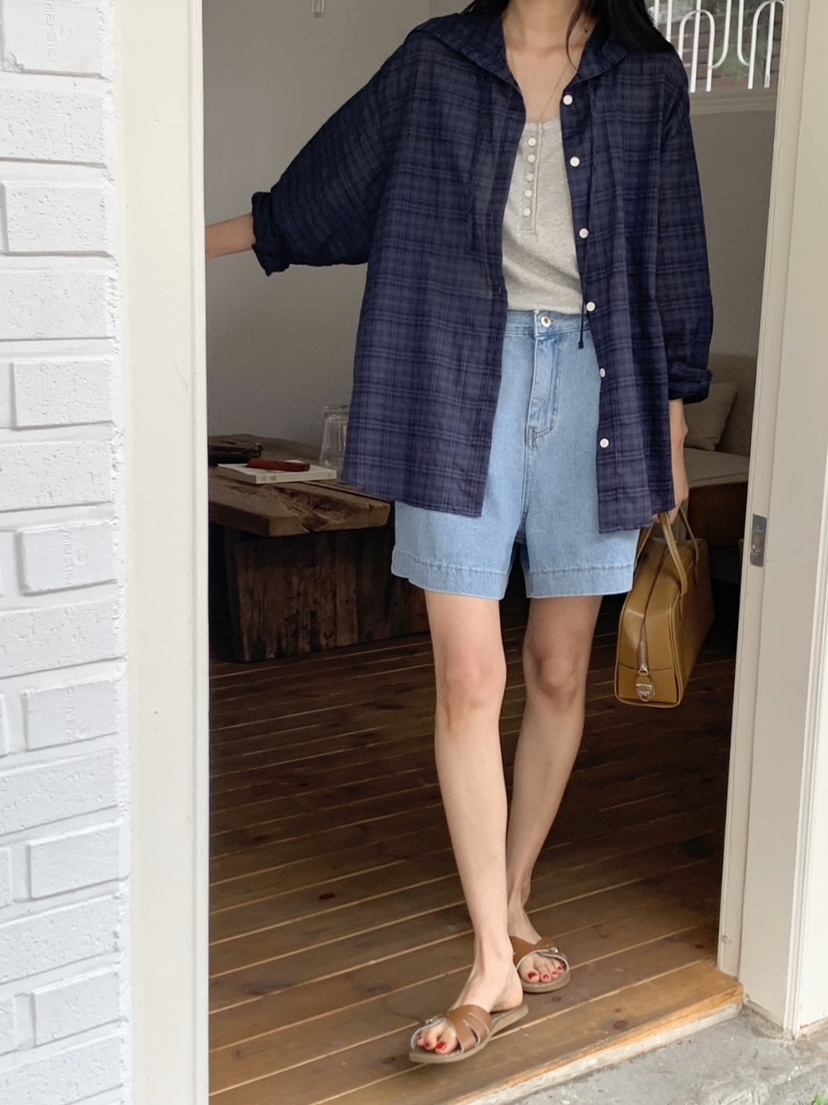 WOOD韓國代購女裝新款真品熱賣人氣推薦時尚襯衫蕾絲衫兜帽WOOD襯衫/蕾絲衫
