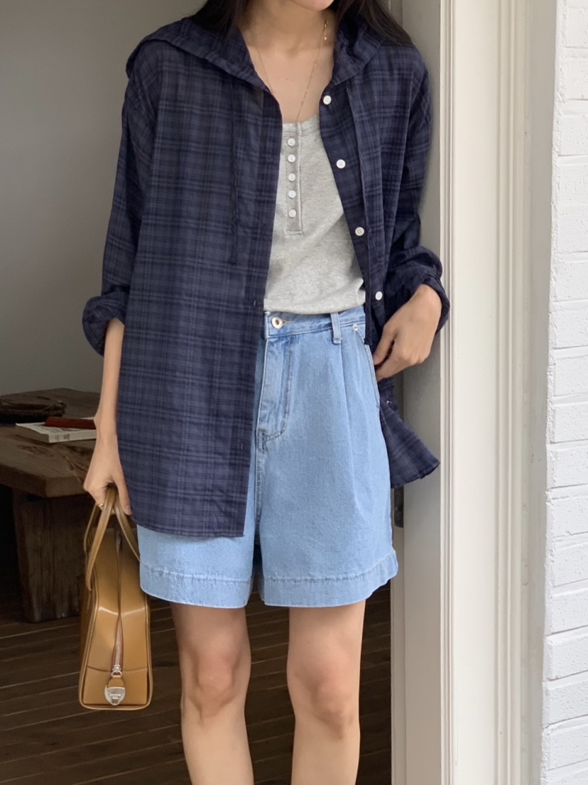 WOOD韓國代購女裝新款真品熱賣人氣推薦時尚襯衫蕾絲衫兜帽WOOD襯衫/蕾絲衫