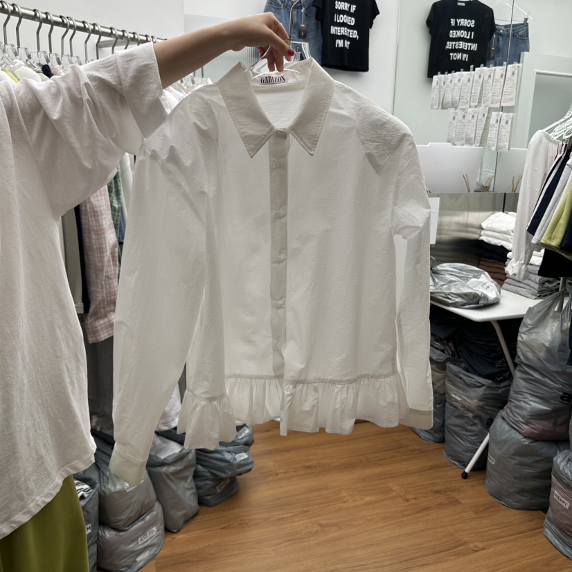 GABIZON東大門實拍女士新品真品休閑熱賣人氣襯衫蕾絲衫荷葉邊GABIZON襯衫/蕾絲衫圖色1