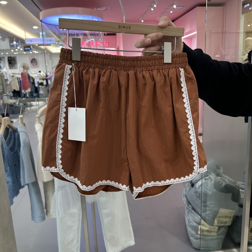 BINUS韓國直郵女士新品職業人氣時尚休閑真品推薦25春夏短褲蕾絲BINUS短褲圖色3