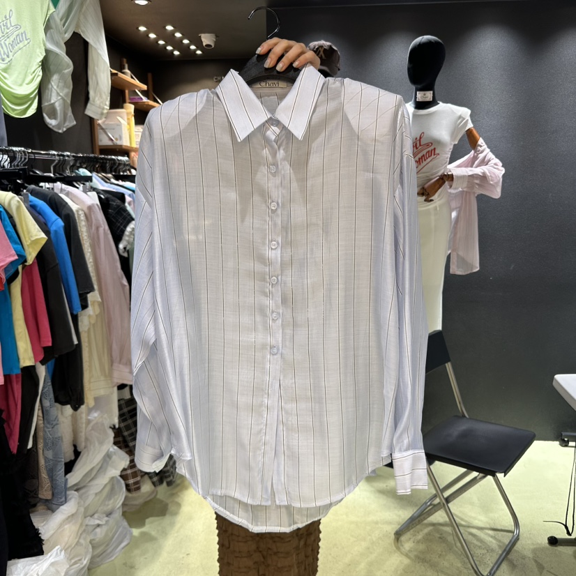 CHAVI東大門代購女裝新款真品職業人氣休閑熱賣襯衫蕾絲衫天絲CHAVI襯衫/蕾絲衫圖色1