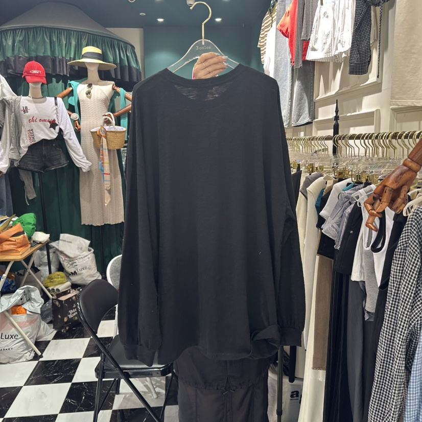 3COLOR韓國代購女士新品熱賣長袖T恤Three color長袖T恤