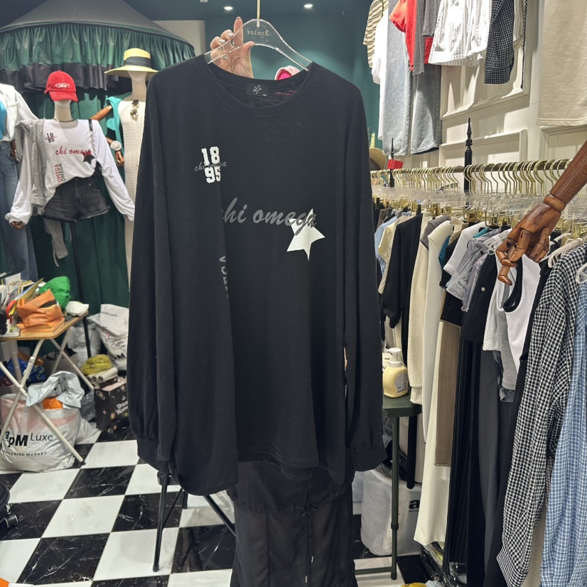 3COLOR韓國代購女士新品熱賣長袖T恤Three color長袖T恤圖色1