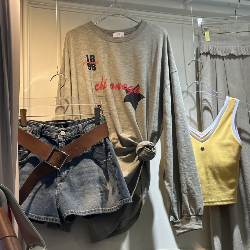 3COLOR韓國代購女士新品熱賣長袖T恤Three color長袖T恤圖色3