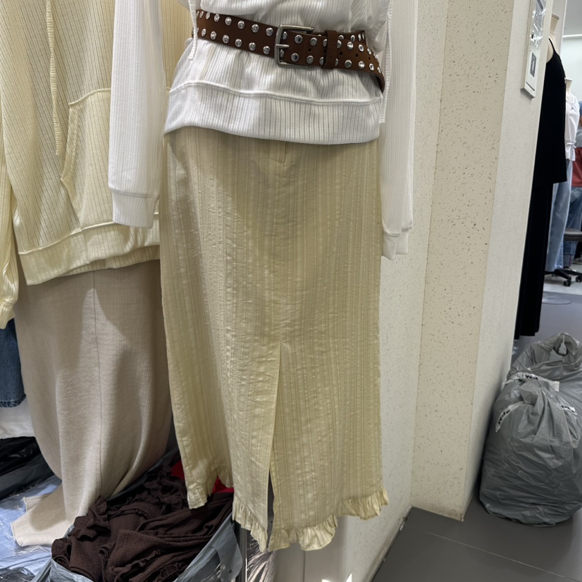EYEL東大門代購女士新款休閑真品職業時尚25春夏長裙荷葉邊EYEL長裙圖色1