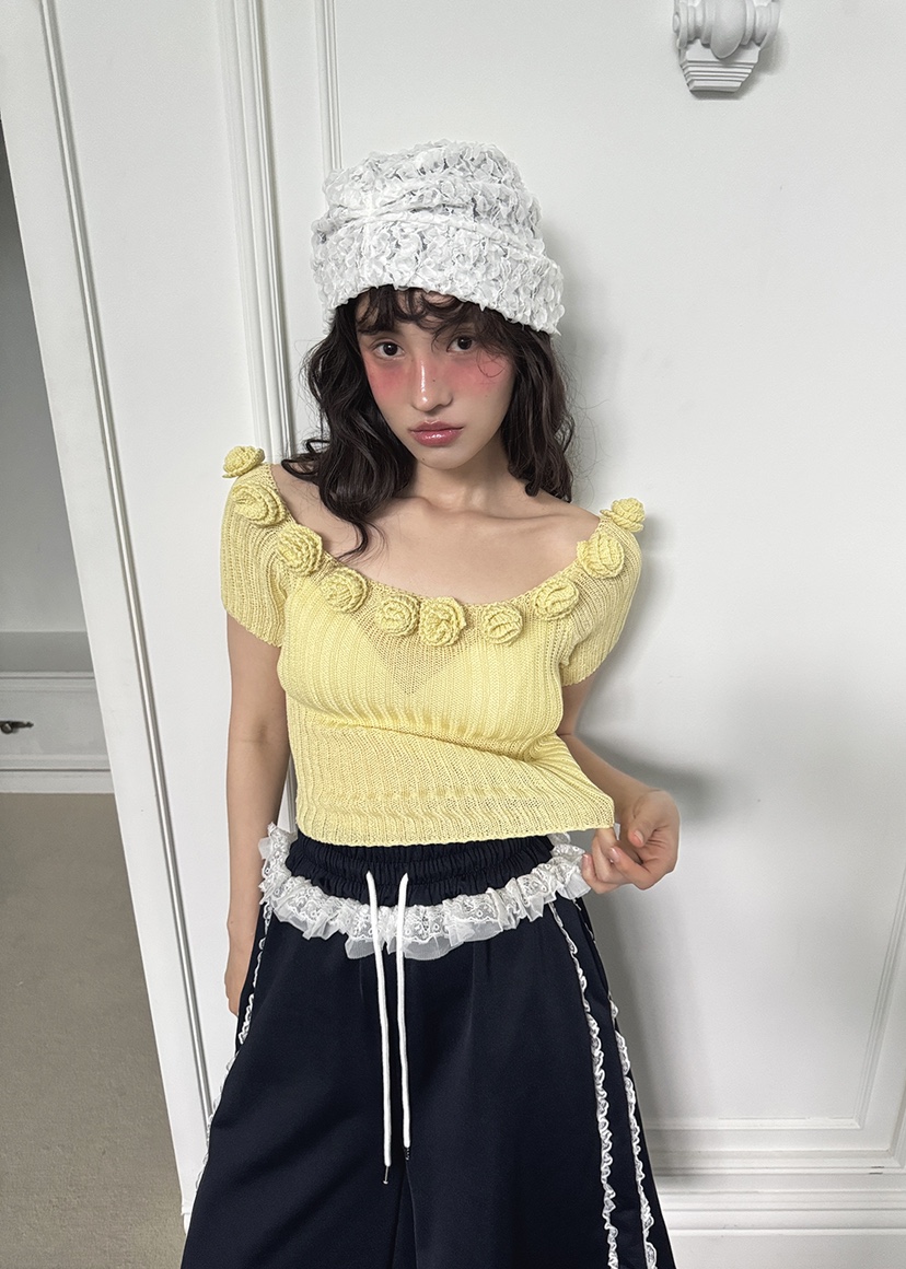 CLODE東大門實拍女裝新款時尚推薦真品熱賣休閑25春夏針織衫露肩CLODE針織衫