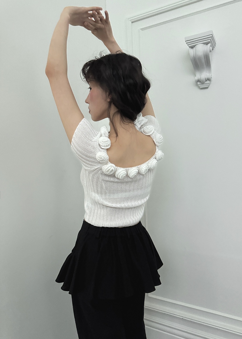 CLODE東大門實拍女裝新款時尚推薦真品熱賣休閑25春夏針織衫露肩CLODE針織衫
