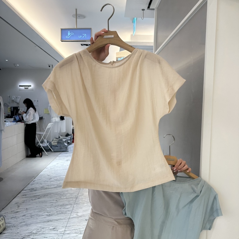 MER韓國代購女士新品25春夏推薦真品時尚休閑熱賣襯衫蕾絲衫MER/ANGELO BIANCO襯衫/蕾絲衫圖色2