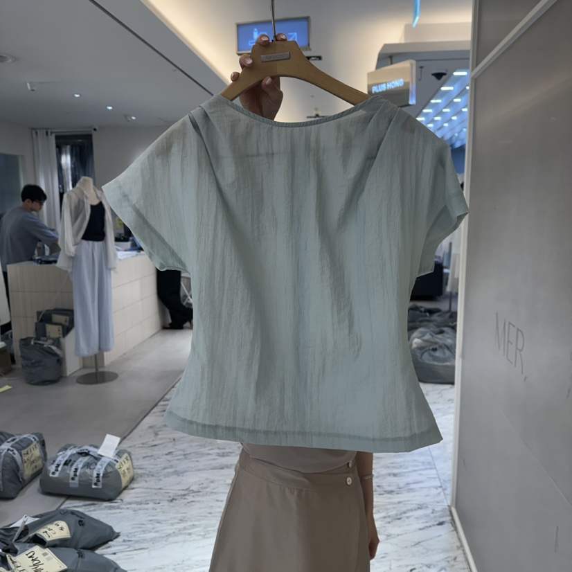 MER韓國代購女士新品25春夏推薦真品時尚休閑熱賣襯衫蕾絲衫MER/ANGELO BIANCO襯衫/蕾絲衫圖色3