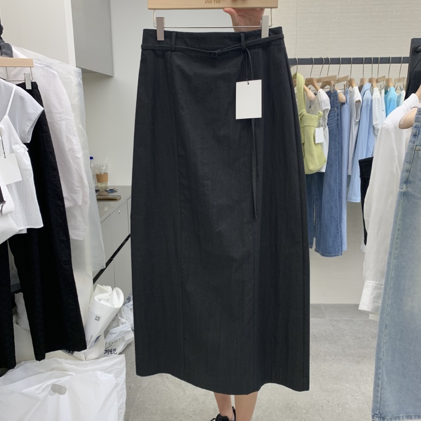 AND THE東大門實拍女裝新品推薦真品半身裙中短裙含腰帶超長AND THE半身裙/中短裙圖色2