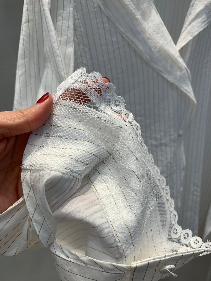 THE SIL韓國直郵女裝新款熱賣推薦25春夏襯衫蕾絲衫假兩件THE SIL/1 2ILLY襯衫/蕾絲衫