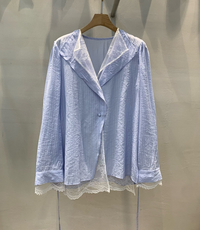 THE SIL韓國直郵女裝新款熱賣推薦25春夏襯衫蕾絲衫假兩件THE SIL/1 2ILLY襯衫/蕾絲衫圖色2