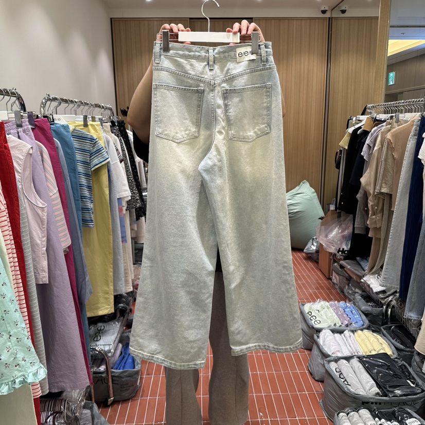 E/E/E韓國直郵女士新款時尚人氣熱賣真品休閑職業25春夏牛仔褲E/E/E牛仔褲