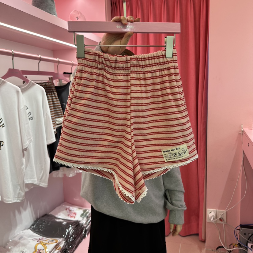LOVE PINK韓國代購女裝新品職業時尚25春夏真品短褲毛圈布LOVE PINK短褲