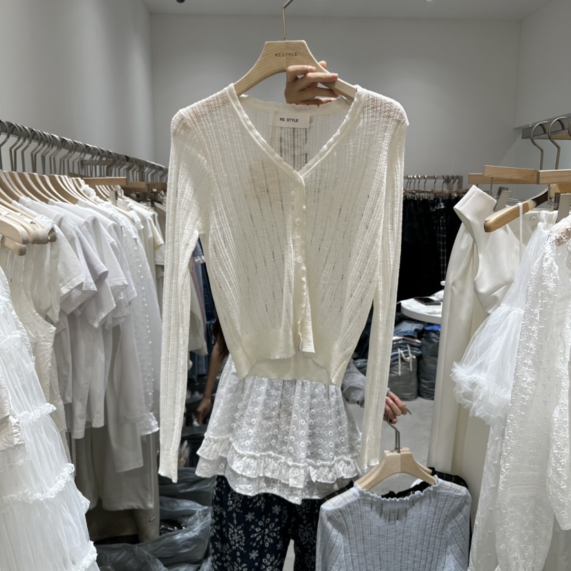 RE STYLE-Q東大門實拍女裝新品時尚25春夏真品針織衫開衫RE STYLE針織衫