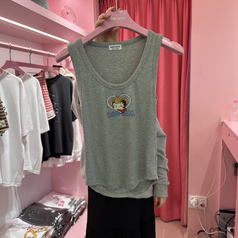 LOVE PINK東大門代購女士新款休閑真品人氣熱賣職業吊帶背心LOVE PINK吊帶/背心圖色2