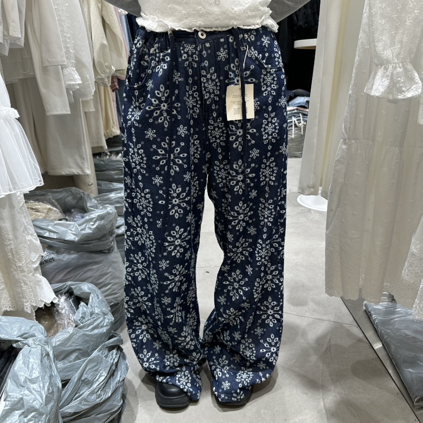 RE STYLE-Q東大門代購女士新品推薦時尚休閑真品休閑褲刺繡RE STYLE休閑褲