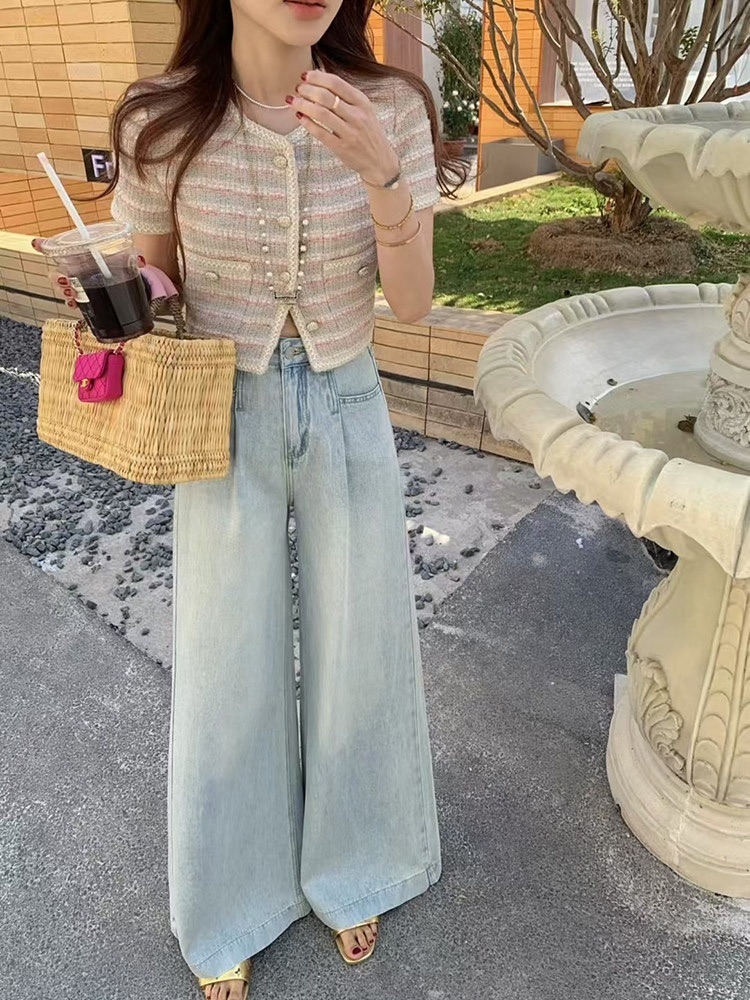 STRAWBERRY東大門代購女士新款熱賣25春夏時尚推薦人氣牛仔褲STRAWBERRY牛仔褲