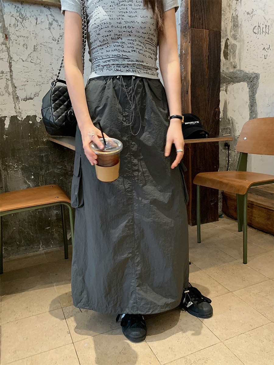 STRAWBERRY韓國直郵女裝新款休閑25春夏真品半身裙中短裙尼龍STRAWBERRY半身裙/中短裙