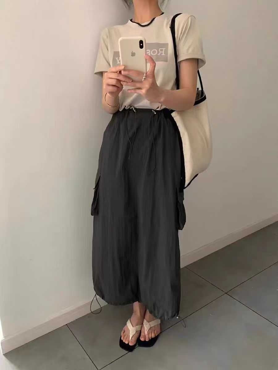 STRAWBERRY韓國直郵女裝新款休閑25春夏真品半身裙中短裙尼龍STRAWBERRY半身裙/中短裙