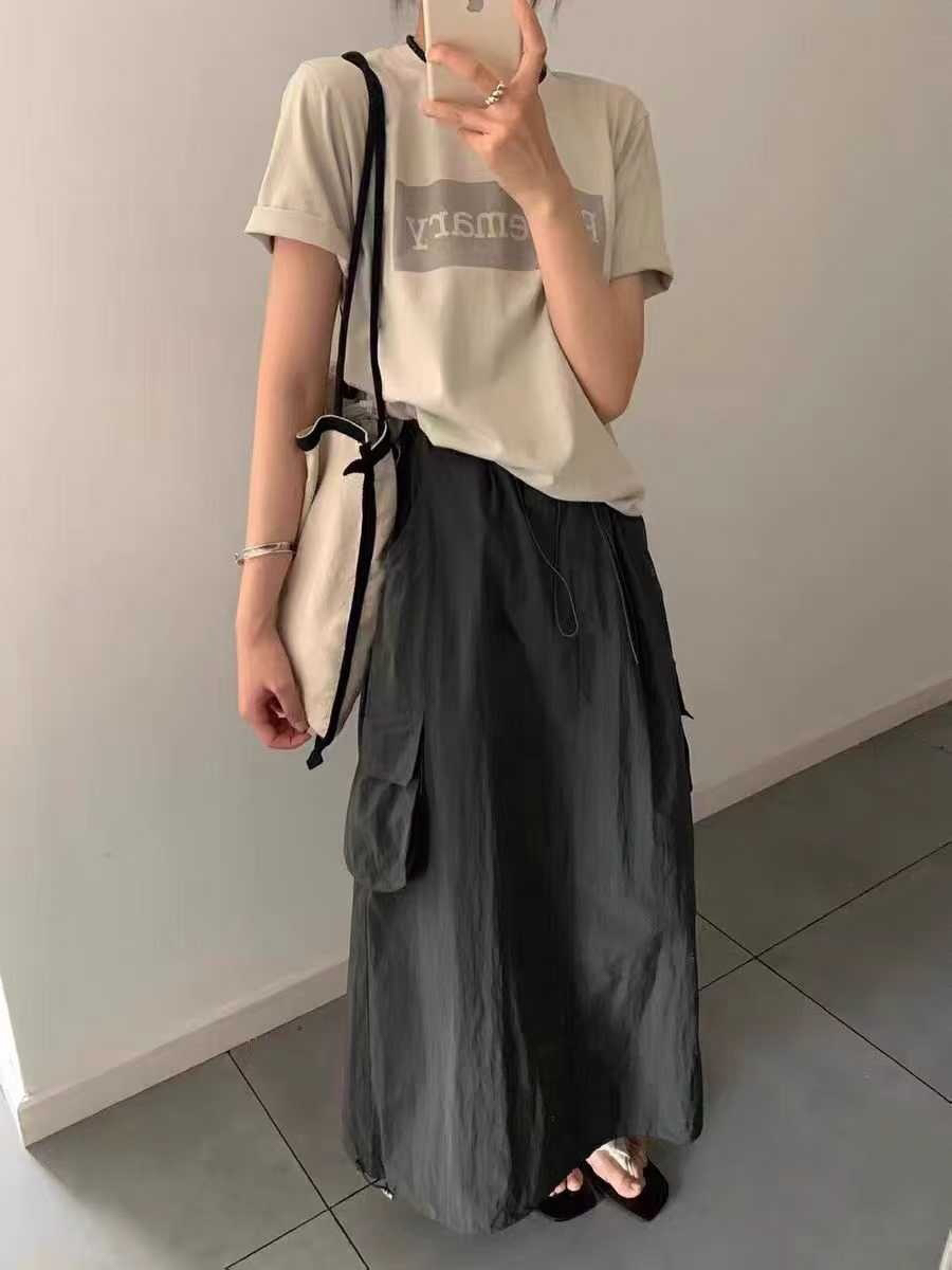 STRAWBERRY韓國直郵女裝新款休閑25春夏真品半身裙中短裙尼龍STRAWBERRY半身裙/中短裙