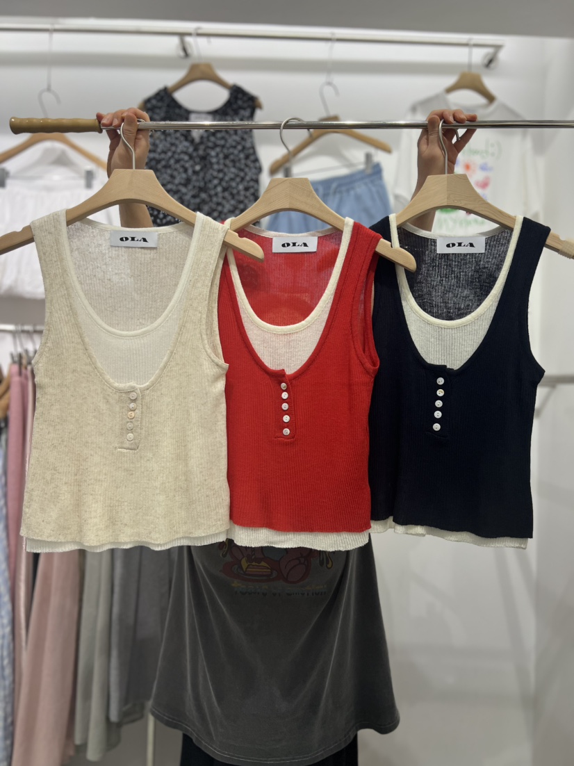 OLA東大門代購女裝新品休閑真品推薦職業時尚人氣25春夏吊帶背心mellor/OLA吊帶/背心
